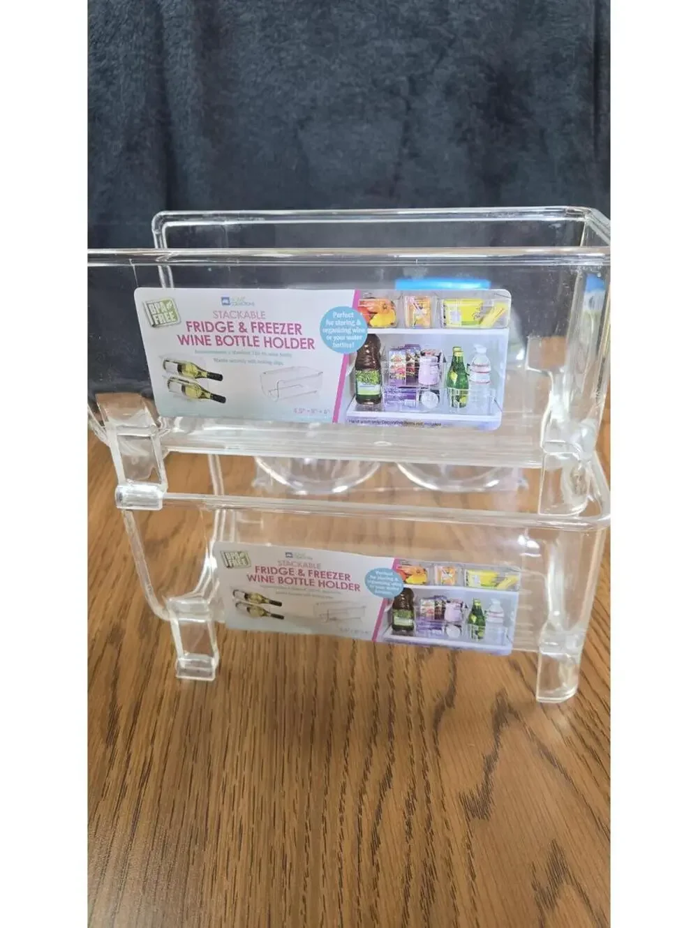Clear Acrylic Wine Holder / Fridge & Freezer Wine Bottle Holder